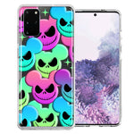 Samsung Galaxy S20 Bright Rainbow Nightmare Skulls Spooky Season Halloween Design Double Layer Phone Case Cover