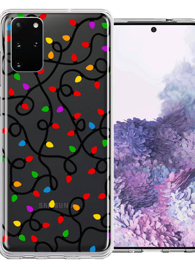 Samsung Galaxy S20 Colorful Nostalgic Vintage Christmas Holiday Winter String Lights Design Double Layer Phone Case Cover