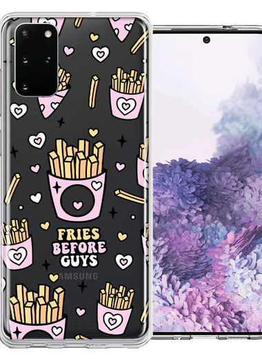 Samsung Galaxy S20 Cute Valentine Pink Love Hearts Fries Before Guys Double Layer Phone Case Cover