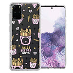 Samsung Galaxy S20 Cute Valentine Pink Love Hearts Fries Before Guys Double Layer Phone Case Cover