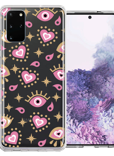 Samsung Galaxy S20 Pink Evil Eye Lucky Love Law Of Attraction Design Double Layer Phone Case Cover