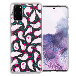 Samsung Galaxy S20 Pink Happy Swimming Axolotls Polka Dots Double Layer Phone Case Cover