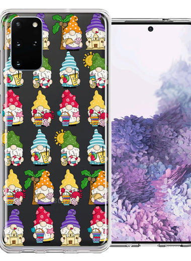 Samsung Galaxy S20 Summer Beach Cute Gnomes Sand Castle Shells Palm Trees Double Layer Phone Case Cover