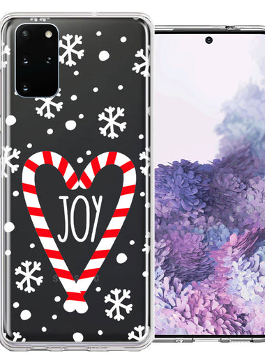 Samsung Galaxy S20 Winter Joy Snow Peppermint Candy Cane Heart Festive Christmas Double Layer Phone Case Cover