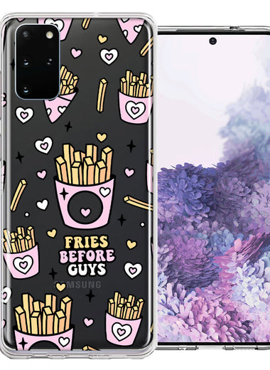 Samsung Galaxy S20 Plus Cute Valentine Pink Love Hearts Fries Before Guys Double Layer Phone Case Cover