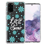 Samsung Galaxy S20 Plus Christmas Holiday Let It Snow Winter Blue Snowflakes Design Double Layer Phone Case Cover