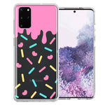 Samsung Galaxy S20 Plus Pink Drip Frosting Cute Heart Sprinkles Kawaii Cake Design Double Layer Phone Case Cover