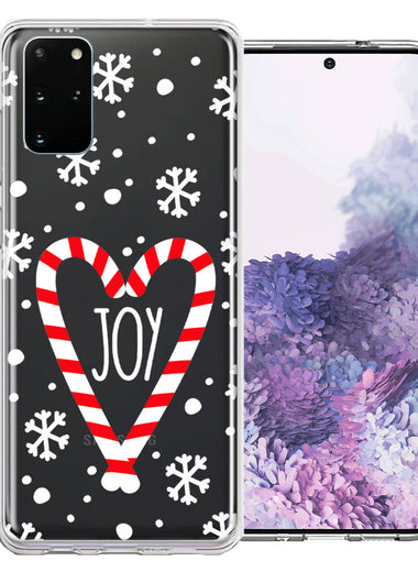 Samsung Galaxy S20 Plus Winter Joy Snow Peppermint Candy Cane Heart Festive Christmas Double Layer Phone Case Cover