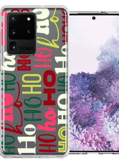 Samsung Galaxy S20 Ultra Christmas Santa Ho Ho Ho textagraphy Festive Holiday Double Layer Phone Case Cover