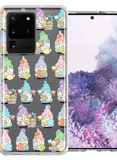 Samsung Galaxy S20 Ultra Pastel Easter Cute Gnomes Spring Flowers Eggs Holiday Seasonal Double Layer Phone Case Cover