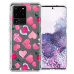 Samsung Galaxy S20 Ultra Pretty Valentines Day Hearts Chocolate Candy Angel Flowers Double Layer Phone Case Cover