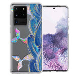 Samsung Galaxy S20 Ultra Rainbow Mermaid Tails Scales Ocean Waves Beach Girls Summer Double Layer Phone Case Cover