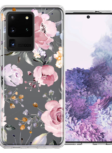 For Samsung Galaxy S20 Ultra  Soft Pastel Spring Floral Flowers Blush Lavender Phone Case Cover