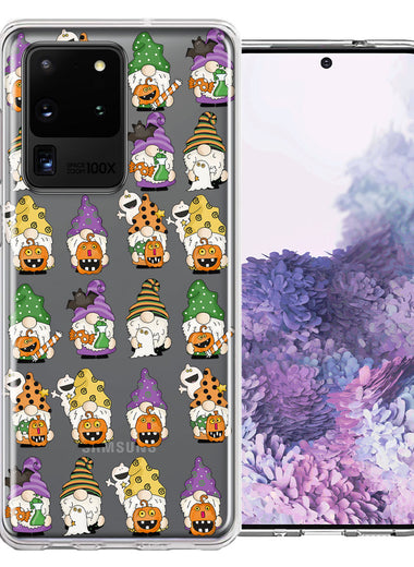 Samsung Galaxy S20 Ultra Spooky Halloween Gnomes Cute Characters Holiday Seasonal Pumpkins Candy Ghosts Double Layer Phone Case Cover