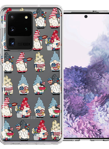 Samsung Galaxy S20 Ultra USA Fourth Of July American Summer Cute Gnomes Patriotic Parade Double Layer Phone Case Cover