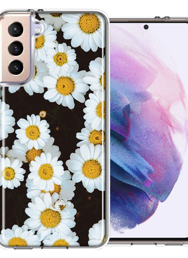 Samsung Galaxy S21 Plus Cute Daisy Flowers Double Layer Phone Case Cover