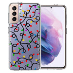 Samsung Galaxy S21 Colorful Nostalgic Vintage Christmas Holiday Winter String Lights Design Double Layer Phone Case Cover