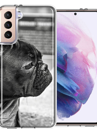 Samsung Galaxy S21 Plus Black French Bulldog Double Layer Phone Case Cover