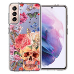 For Samsung Galaxy S22 Indie Spring Peace Skull Feathers Floral Butterfly Flowers Phone Case Cover
