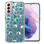 Samsung Galaxy S21 Lucky Green St Patricks Day Cute Gnomes Shamrock Polkadots Double Layer Phone Case Cover