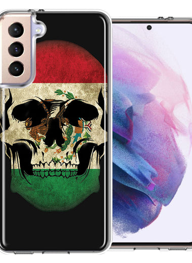 Samsung Galaxy S21 Plus Mexico Flag Skull Double Layer Phone Case Cover