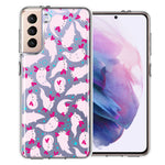 Samsung Galaxy S22 Pink Happy Swimming Axolotls Polka Dots Double Layer Phone Case Cover