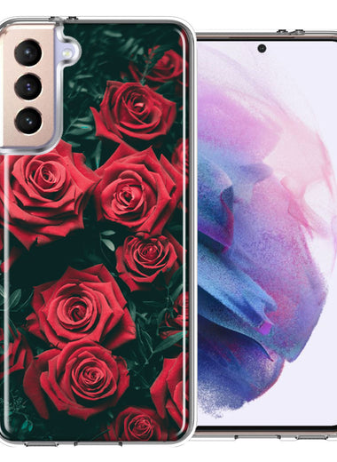 Samsung Galaxy S21 Plus Red Roses Double Layer Phone Case Cover
