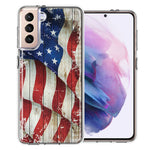 Samsung Galaxy S22 Vintage USA Flag Double Layer Phone Case Cover