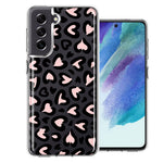 Samsung Galaxy S21FE Cute Pink Leopard Print Hearts Valentines Day Love Double Layer Phone Case Cover