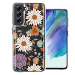 Samsung Galaxy S21FE Feminine Classy Flowers Fall Toned Floral Wallpaper Style Double Layer Phone Case Cover