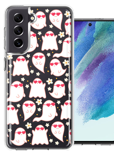 Samsung Galaxy S21FE Floating Heart Glasses Love Ghosts Vaneltines Day Cutie Daisy Double Layer Phone Case Cover