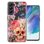 For Samsung Galaxy S21 FE  Indie Spring Peace Skull Feathers Floral Butterfly Flowers Phone Case Cover