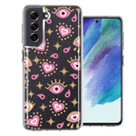 Samsung Galaxy S21 FE Pink Evil Eye Lucky Love Law Of Attraction Design Double Layer Phone Case Cover