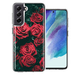 Samsung Galaxy S21 FE Red Roses Double Layer Phone Case Cover