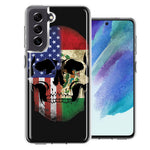 Samsung Galaxy S21 FE US Mexico Flag Skull Double Layer Phone Case Cover