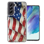 Samsung Galaxy S21 FE Vintage USA Flag Double Layer Phone Case Cover