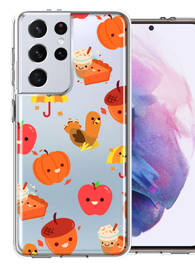 Samsung Galaxy S21 Ultra Thanksgiving Autumn Fall Design Double Layer Phone Case Cover