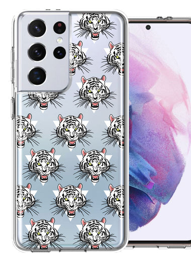 Samsung Galaxy S21 Ultra Fierce Tiger Polkadots Design Double Layer Phone Case Cover