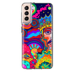 Samsung Galaxy S21 Plus Neon Rainbow Psychedelic Indie Hippie Indie King Hybrid Protective Phone Case Cover