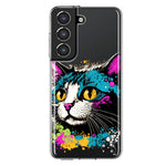 Samsung Galaxy S22 Cool Cat Oil Paint Pop Art Hybrid Protective Phone Case Cover