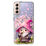 Samsung Galaxy S22 Plus Cute Pink Cherry Blossom Gnome Spring Floral Flowers Double Layer Phone Case Cover