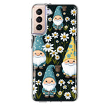 Samsung Galaxy S21 Cute White Daisies Gnomes Flowers Floral Double Layer Phone Case Cover