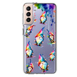 Samsung Galaxy S21FE Neon Water Painting Colorful Splash Gnomes Hybrid Protective Phone Case Cover