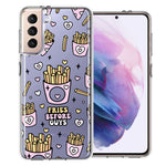 Samsung Galaxy S21 Plus Cute Valentine Pink Love Hearts Fries Before Guys Double Layer Phone Case Cover