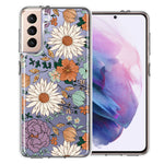 Samsung Galaxy S21 Plus Feminine Classy Flowers Fall Toned Floral Wallpaper Style Double Layer Phone Case Cover