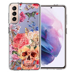 For Samsung Galaxy S21 Plus Indie Spring Peace Skull Feathers Floral Butterfly Flowers Phone Case Cover