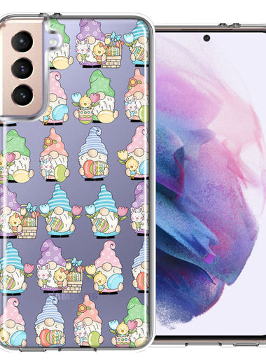 Samsung Galaxy S21 Plus Pastel Easter Cute Gnomes Spring Flowers Eggs Holiday Seasonal Double Layer Phone Case Cover