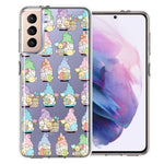 Samsung Galaxy S21 Plus Pastel Easter Cute Gnomes Spring Flowers Eggs Holiday Seasonal Double Layer Phone Case Cover