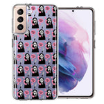 Samsung Galaxy S21 Plus Pink Horror Valentine Character Ghostface Boyfriend Call Me Hearts Double Layer Phone Case Cover