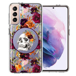 Samsung Galaxy S21 Plus Romance Is Dead Valentines Day Halloween Skull Floral Autumn Flowers Double Layer Phone Case Cover